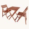Salon de jardin - une table et 2 chaises en Acacia
